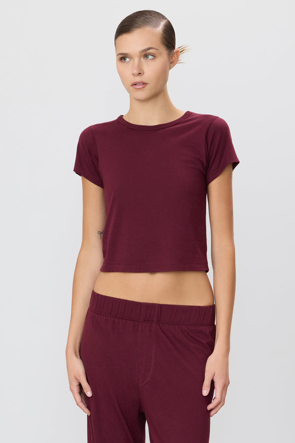 Short Sleeve Baby Tee - Oxblood