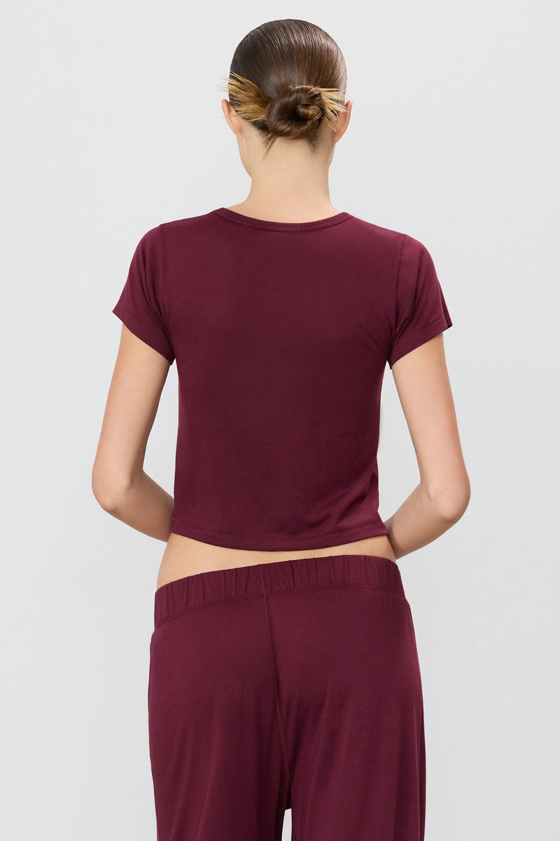 Short Sleeve Baby Tee - Oxblood