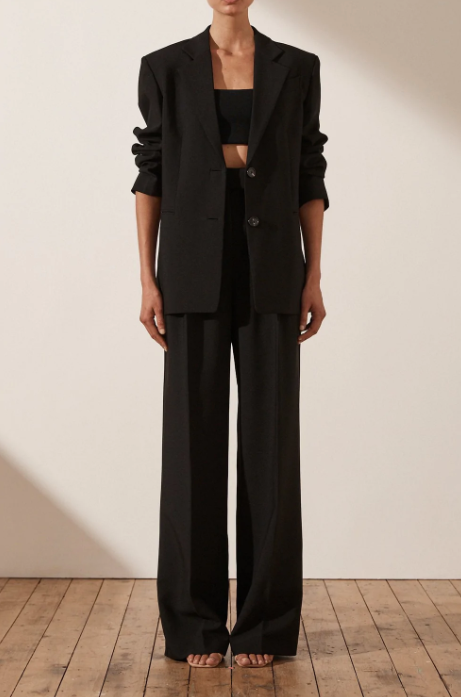 Irena Oversized Tailored Blazer - Black