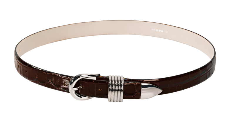 Hollyhock Croco - Dark Chocolate / Silver