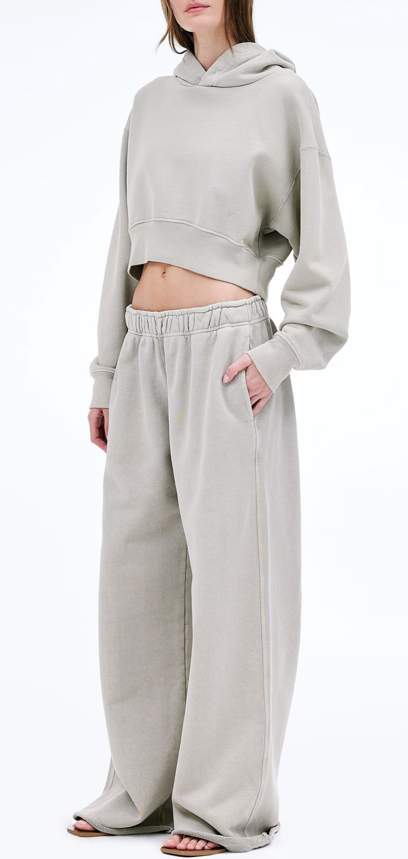 Wide Sweat Pant - Abbey Stone
