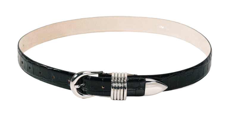 Hollyhock Croco - Black Croco / Silver