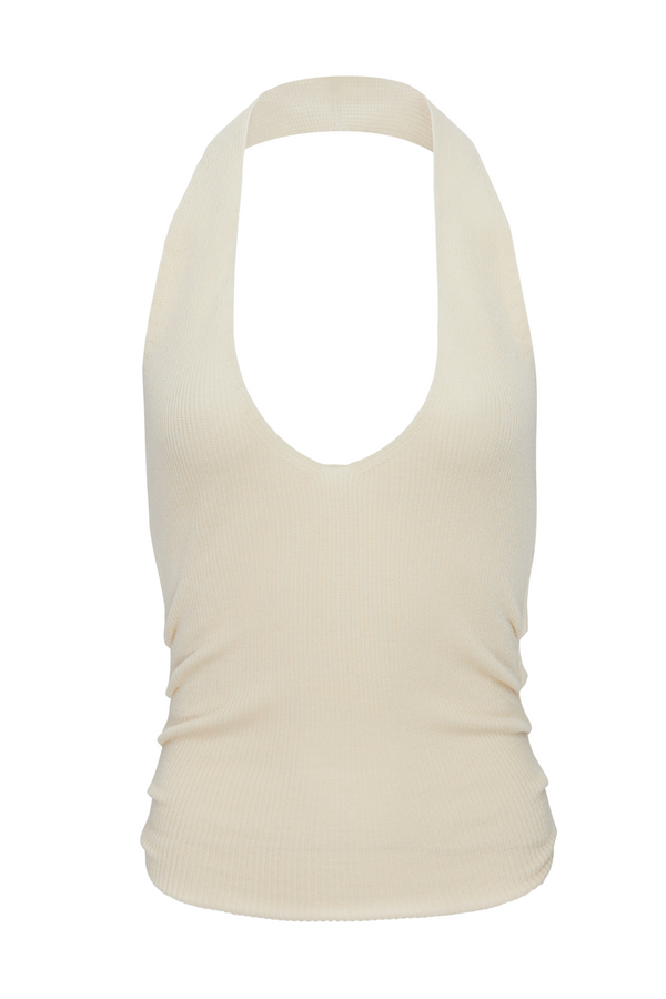 Knit Halter Top - White