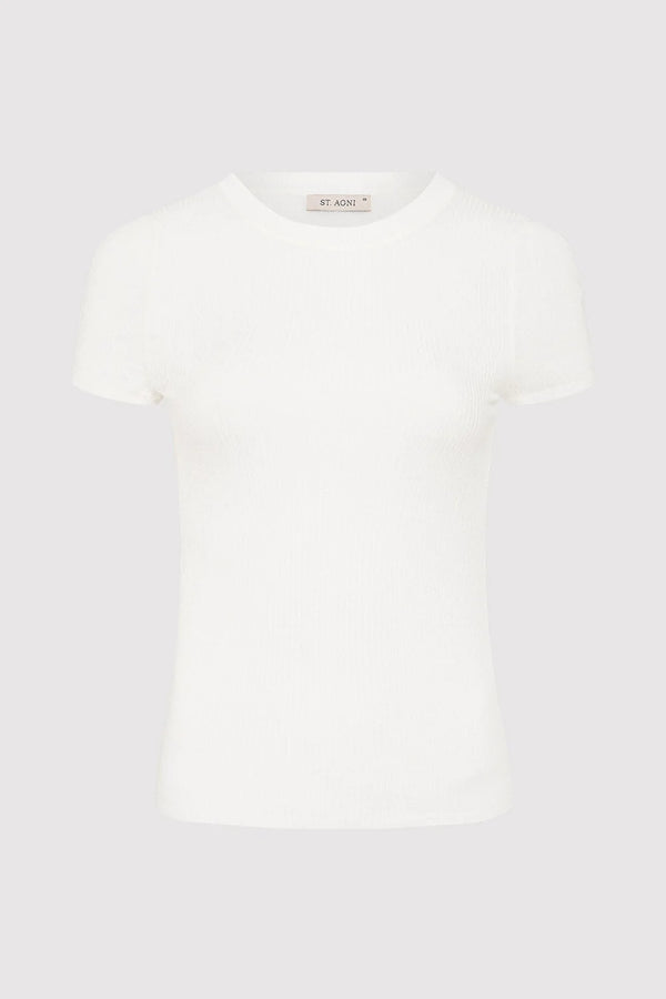 Second Skin Knit Tee - White