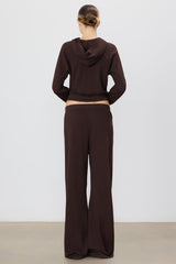 Drawstring Wide Leg Sweatpant - Espresso