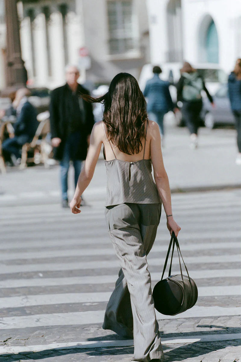 Bias Cami - Khaki Pinstripe