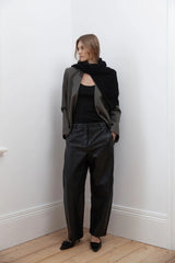Rib Collar Blazer - Khaki