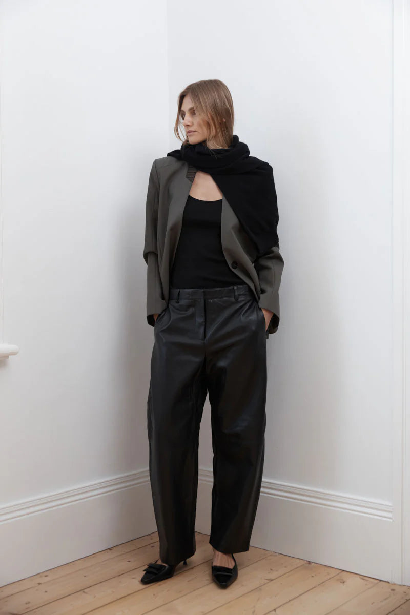 Rib Collar Blazer - Khaki