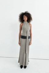 Bias Scarf Dress - Slate