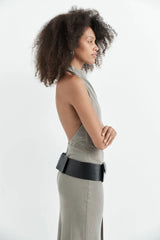Bias Scarf Dress - Slate