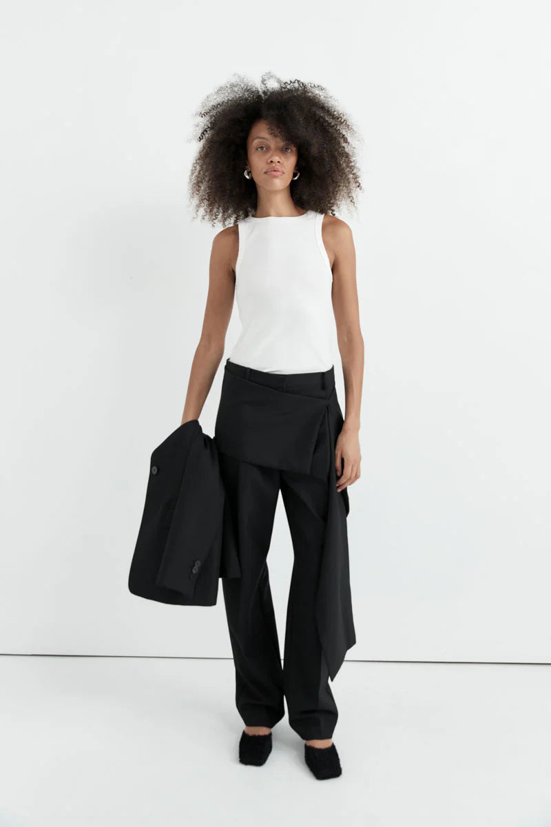 Tailored Pleat Pant - Black