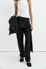 Feathered Square Toe Heel - Black