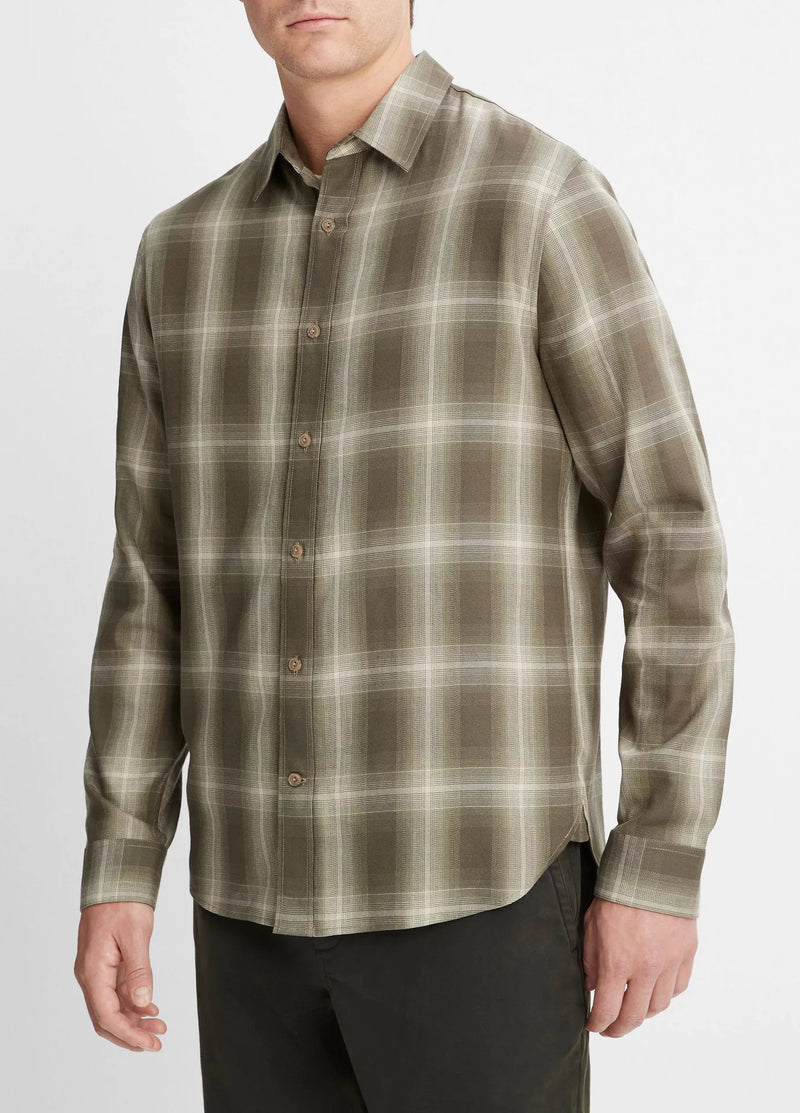 Toledo Shadow Plaid Shirt - Smoke Tree/Deco Cream