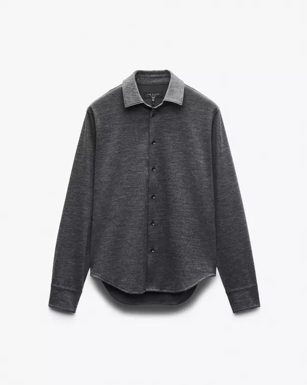 Merino Jersey Tomlin Shirt - Charcoal