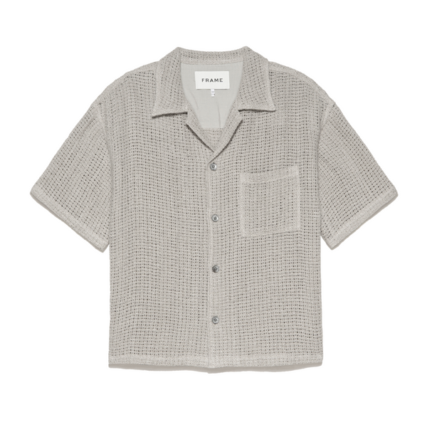 Open Weave S/S Shirt - Smoke Beige