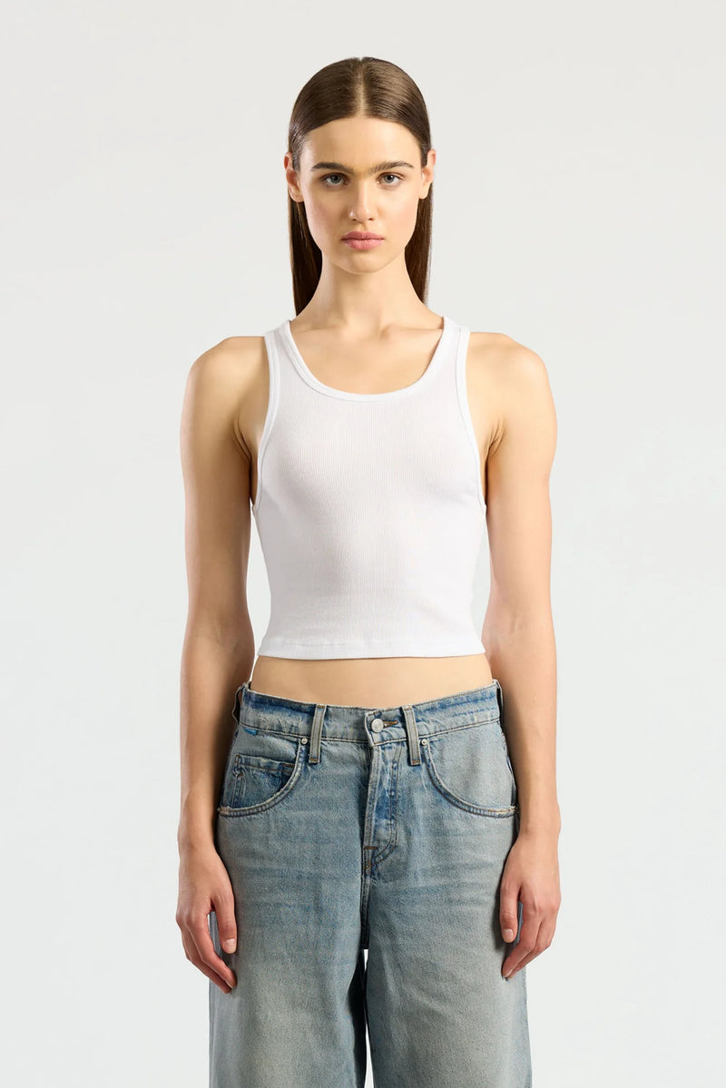 Verona Crop Tank - White