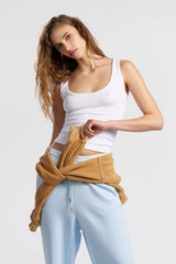 Verona Scoop Tank - White