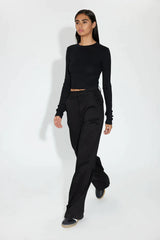 Verona Crop Shirt - Jet Black - BLVD