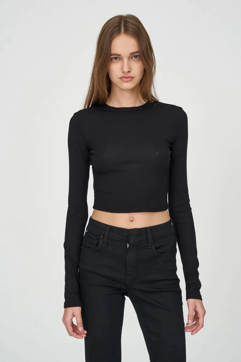 Verona Crop Shirt - Jet Black - BLVD