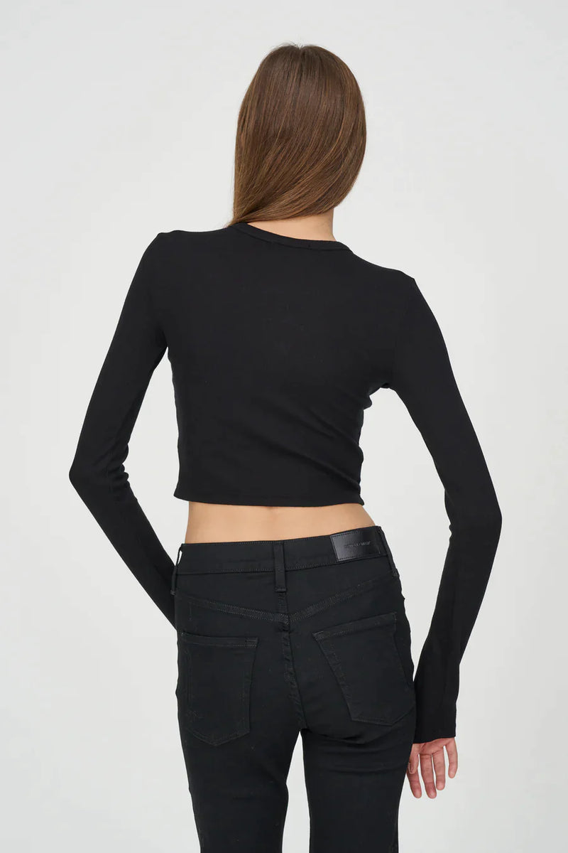 Verona Crop Shirt - Jet Black - BLVD