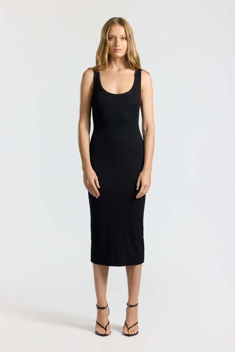 Verona Midi Dress - Jet Black