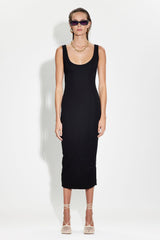 Verona Midi Dress - Jet Black - BLVD