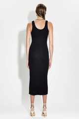 Verona Midi Dress - Jet Black - BLVD