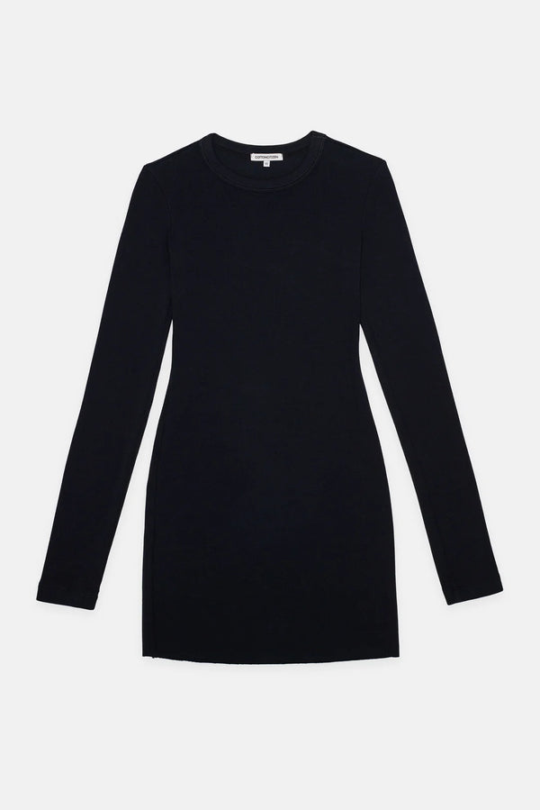 Verona Long Sleeve Mini Dress - Jet Black