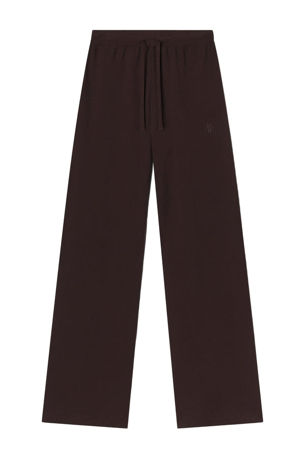 Drawstring Wide Leg Sweatpant - Espresso