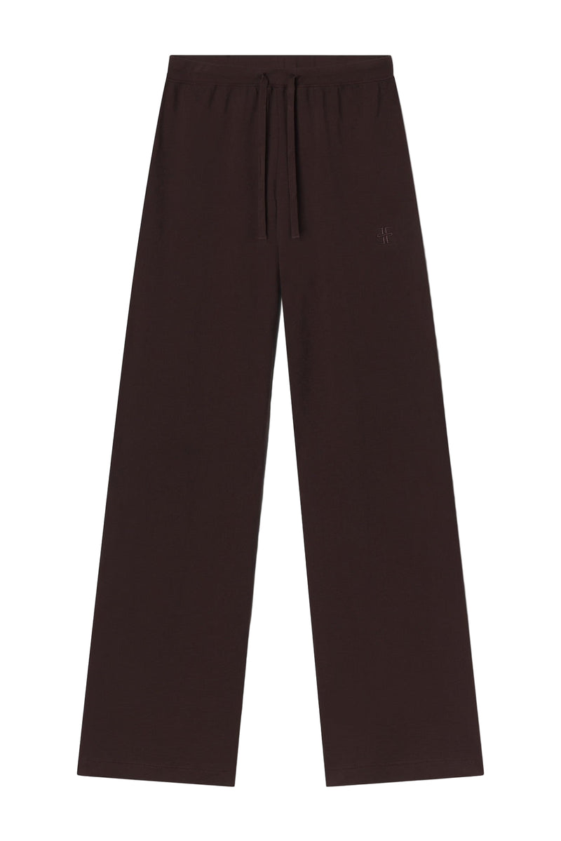 Drawstring Wide Leg Sweatpant - Espresso