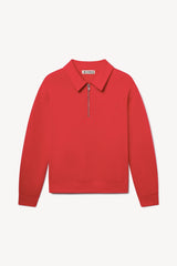 Zip Up Polo Sweatshirt - Rouge