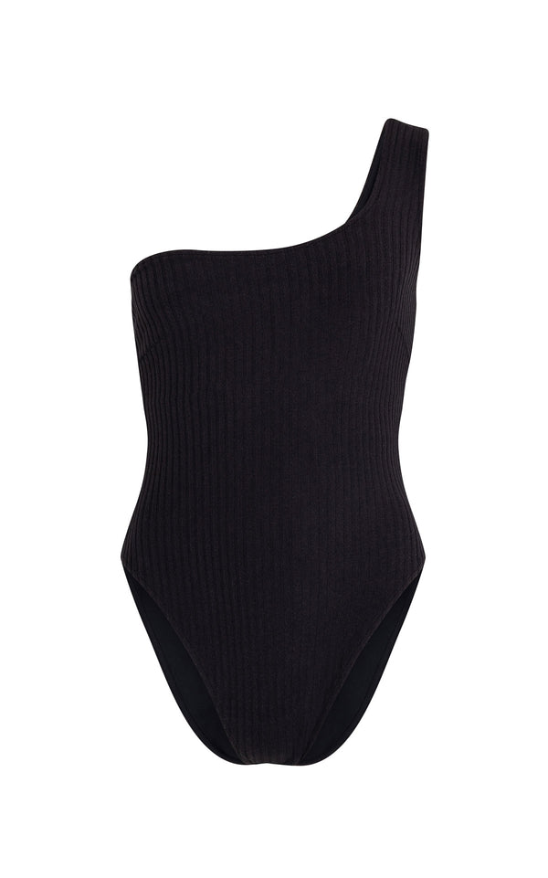 Cord Towelling One Piece - Black