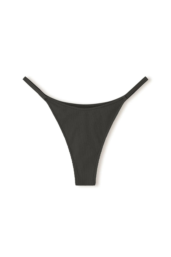 Rib Curve Thong Brief - Charcoal