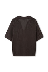 Cotton Crochet Shirt - Charcoal