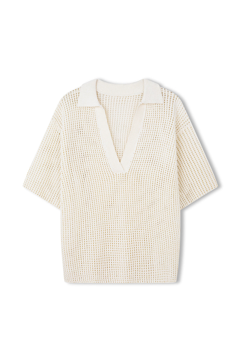 Cotton Crochet Shirt - Milk