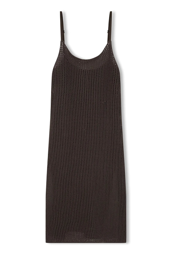 Cotton Crochet Dress - Charcoal