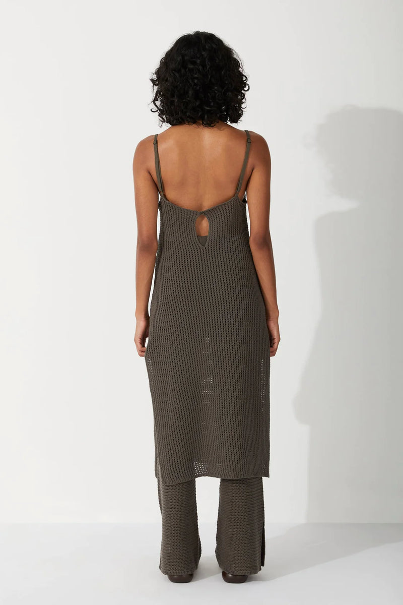 Cotton Crochet Dress - Charcoal