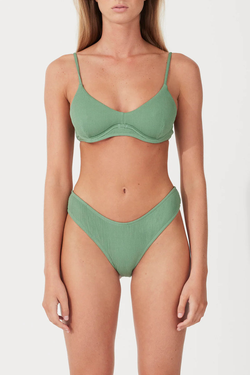 Myrtle Rib Bralette - Green