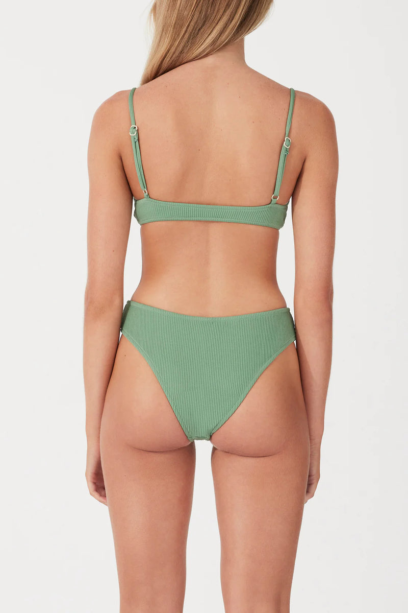 Myrtle Rib Bralette - Green