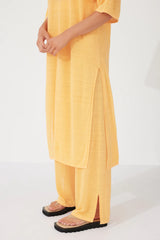 Organic Linen Knit Pant - Golden