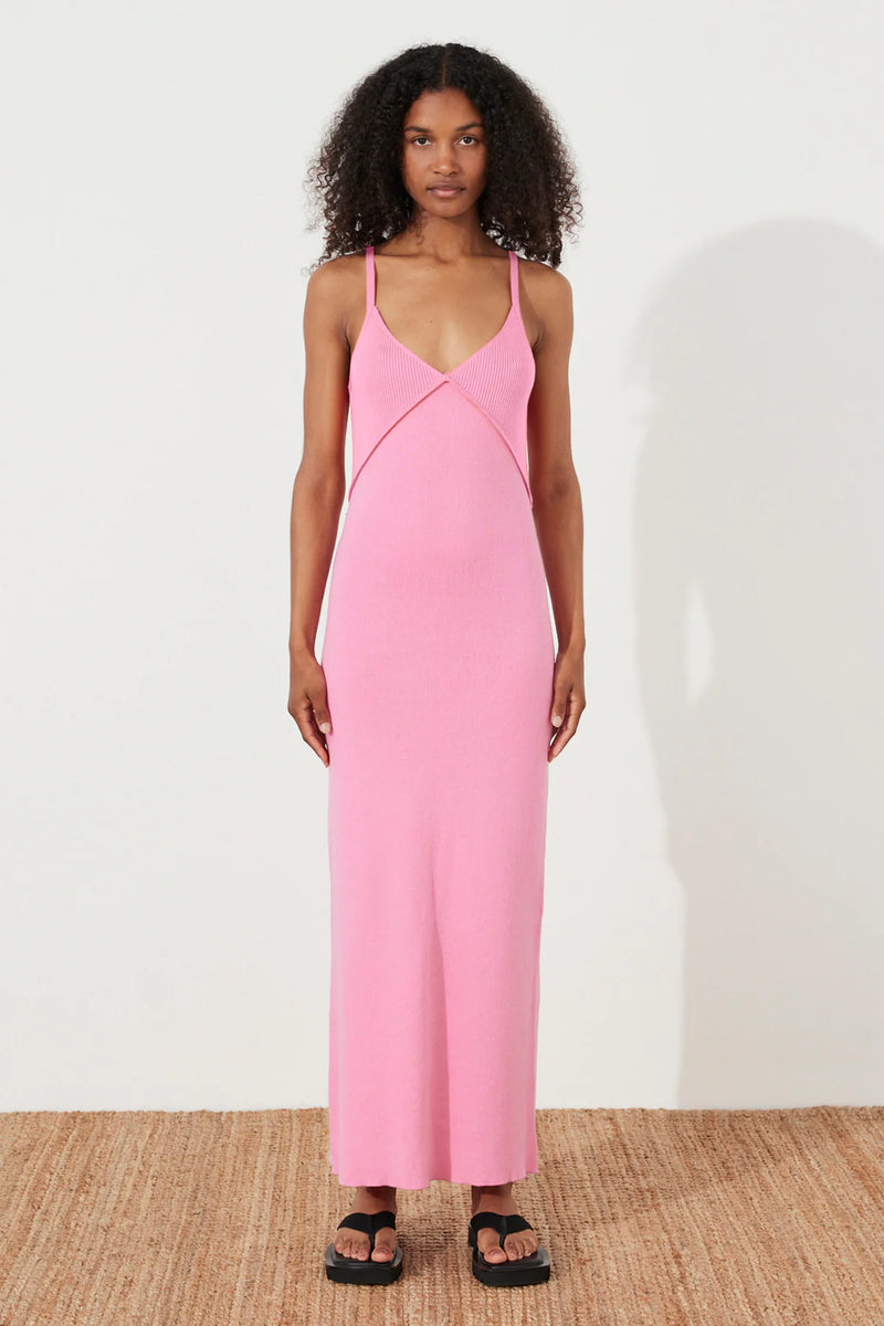 Contrast Knit Dress - Sea Pink BLVD Contrast Knit Dress - Sea Pink BLVD