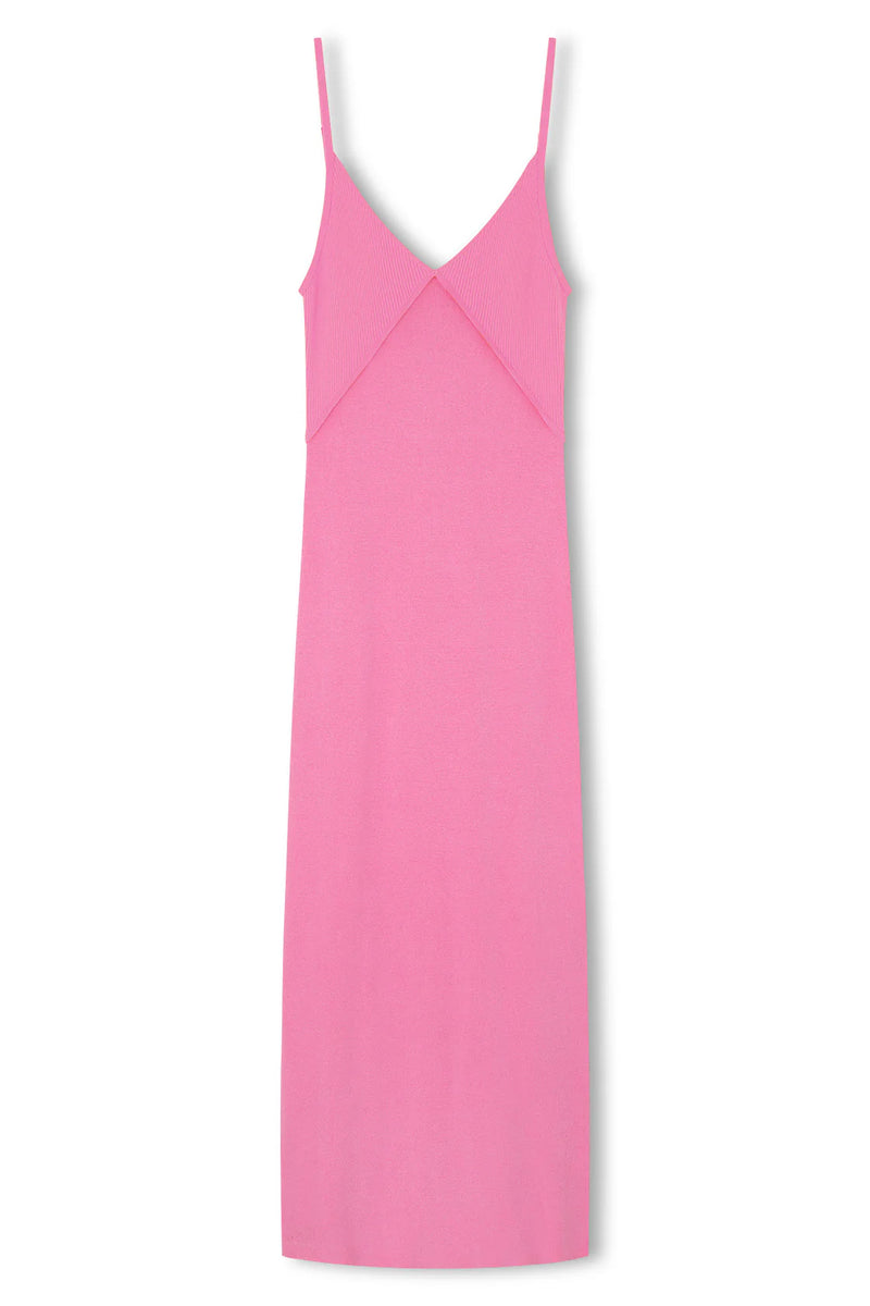 Contrast Knit Dress - Sea Pink Contrast Knit Dress - Sea Pink