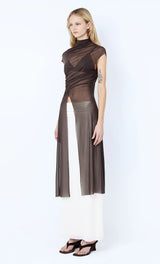 Eva Split Tunic Top - Dark Chocolate - BLVD