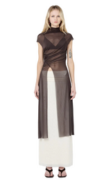 Eva Split Tunic Top - Dark Chocolate - BLVD