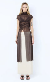 Eva Split Tunic Top - Dark Chocolate - BLVD