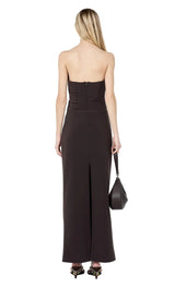 Lior Strapless dress - Espresso - BLVD