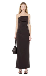 Lior Strapless dress - Espresso - BLVD
