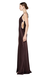 Marcy Cutout Maxi Dress - Dark Chocolate - BLVD
