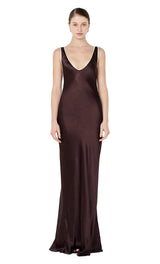 Marcy Cutout Maxi Dress - Dark Chocolate - BLVD