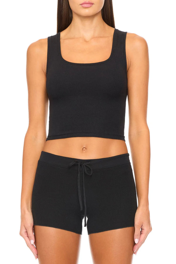 Square Neck Tank - Black